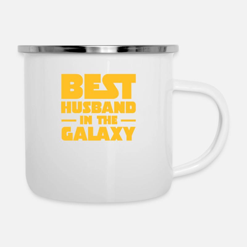 Best Husband In The Galaxy - Emaille-Tasse - Weiß