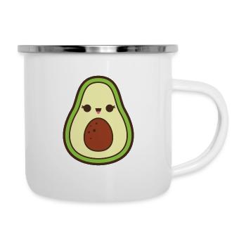 Avocat mignon - Tasse émaillée - blanc - Droite