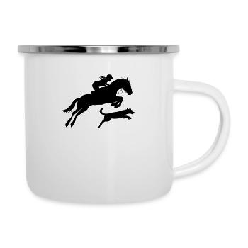 Horse with rider and dog - Camper Mug - white - Right