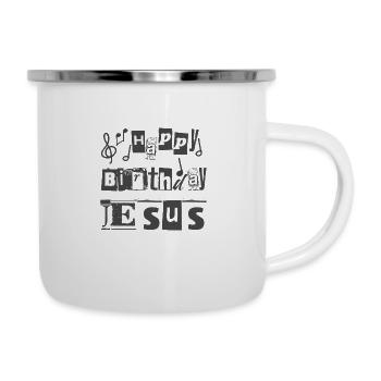 Christian Christmas Design Happy Birthday Jesus - Camper Mug - white - Right