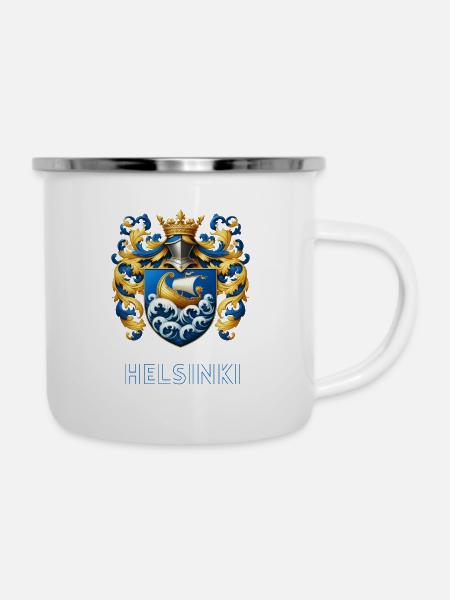 Helsinki - Emaille-Tasse - Weiß