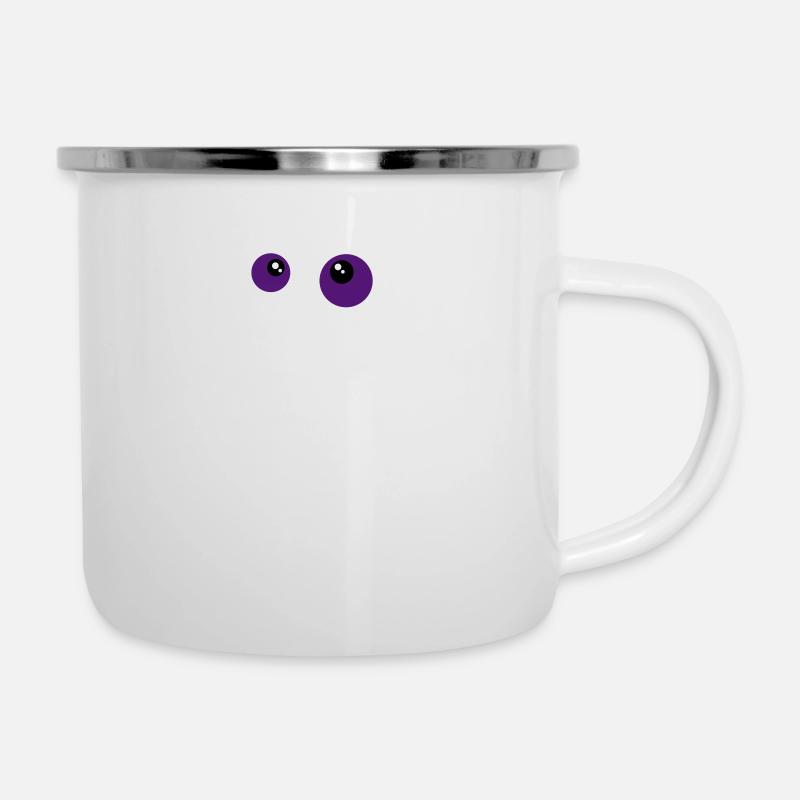 süßes Monster Gesicht - Emaille-Tasse - Weiß