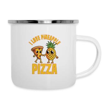 I Love Pineapple Pizza - Emaille-Tasse - Weiß - Rechts