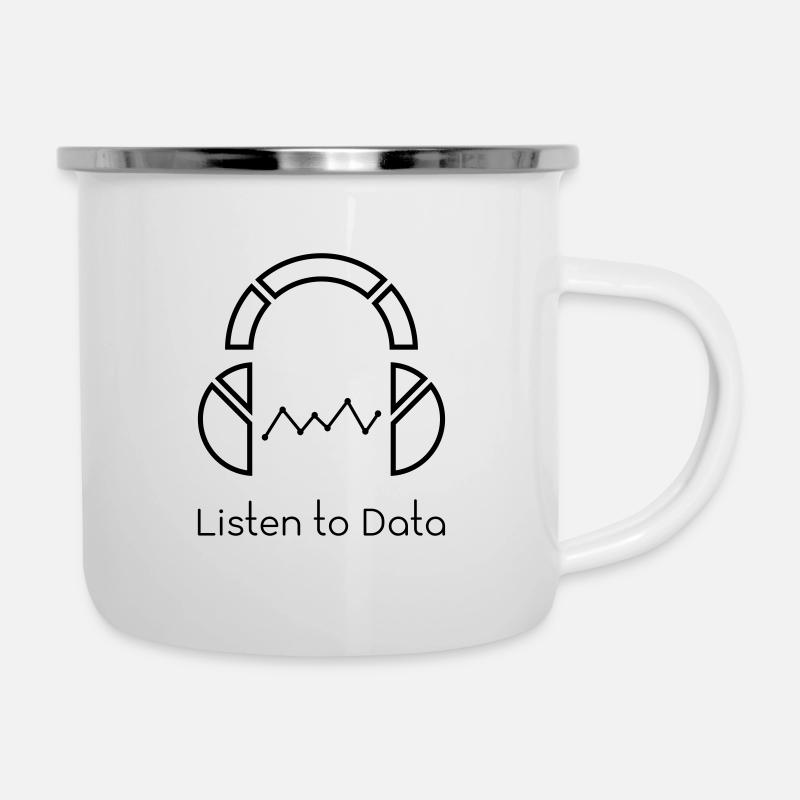 Écouter des données - Tasse émaillée - blanc