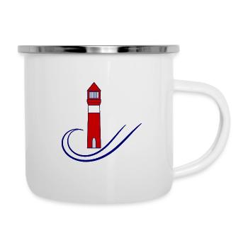 PHARE. MER. OCEAN. NATURE. VACANCES.VOYAGE - Tasse émaillée - blanc - Droite