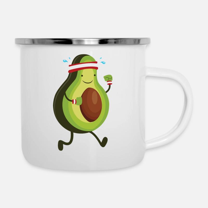 Running Avocado - Tasse émaillée - blanc
