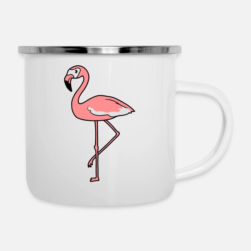 flamingo clipart comic cartoon vogel pink suess ni - Emaille-Tasse - Weiß