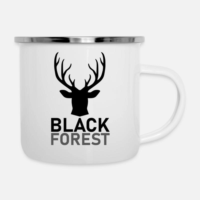 Black Forest - Deer - Emaille-Tasse - Weiß