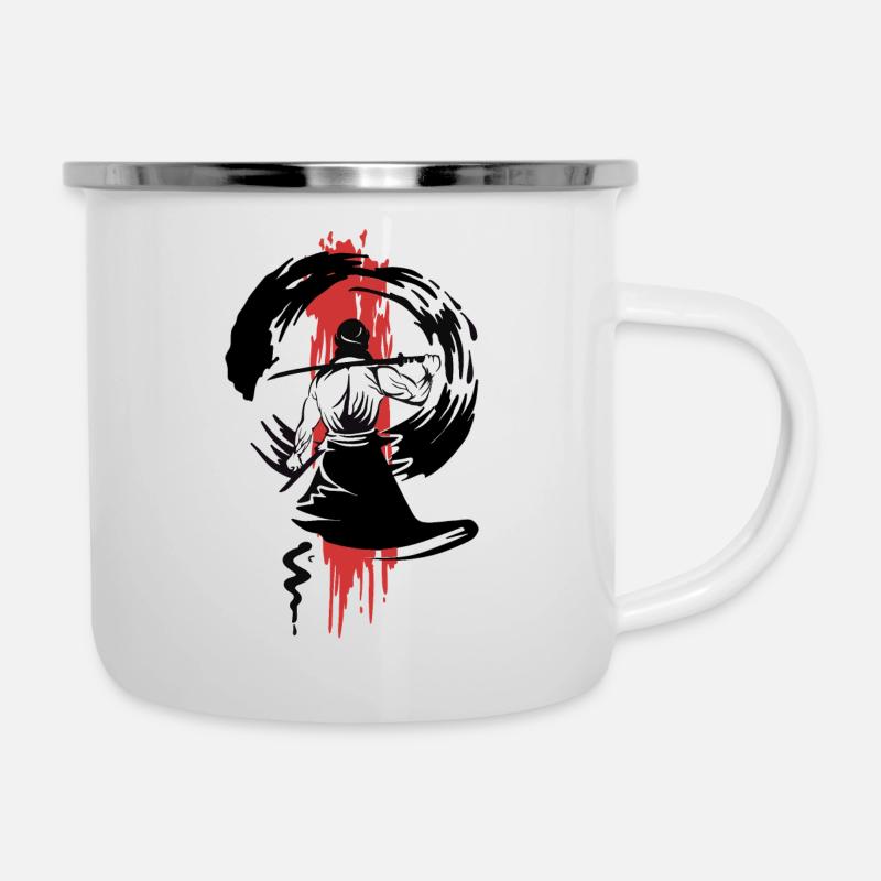 Samurai Warrior Sword Japanese retro design - Camper Mug - white