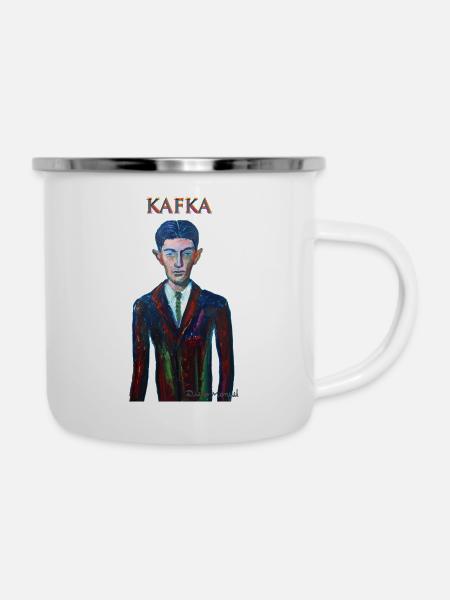 Kafka - Emaille-Tasse - Weiß