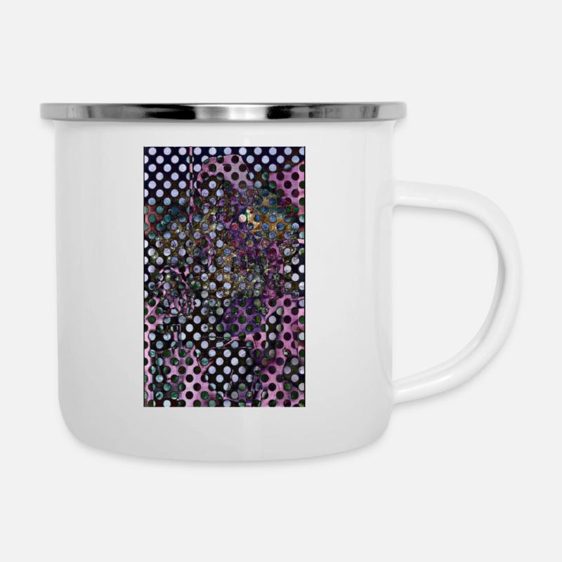 Abstract - Emaille-Tasse - Weiß