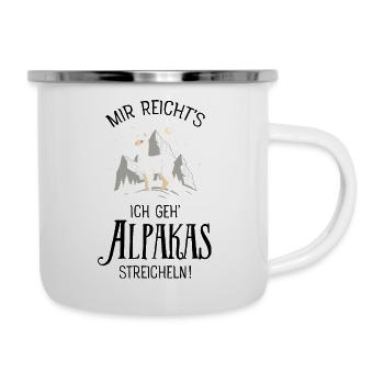 Mir Reichts Ich Geh Alpakas Streicheln - Emaille-Tasse - Weiß - Rechts