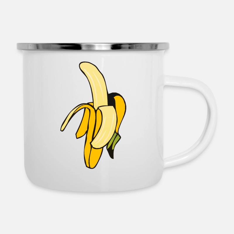 banane 8 A - Tasse émaillée - blanc