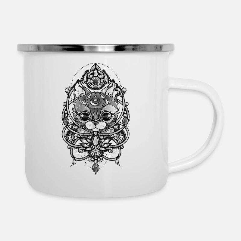 Black cat - Camper Mug - white