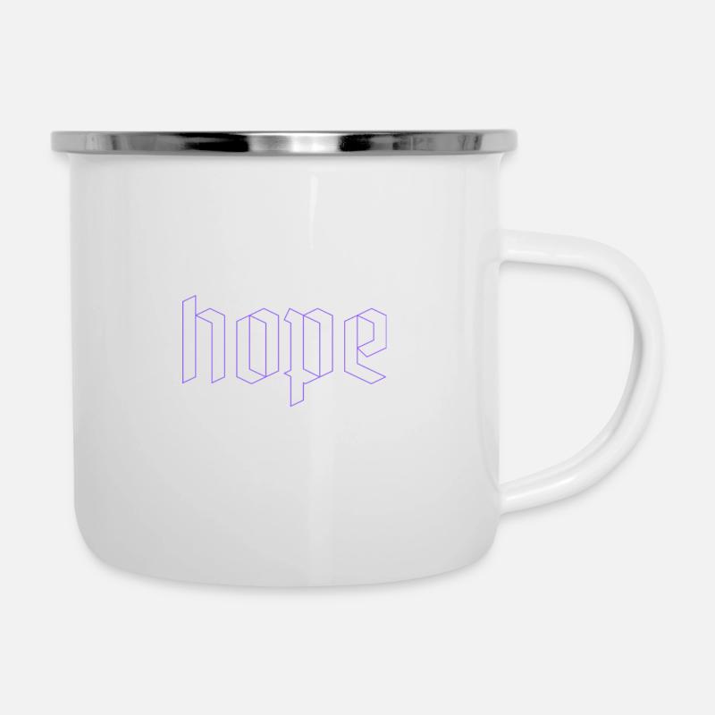 Hope - Emaille-Tasse - Weiß