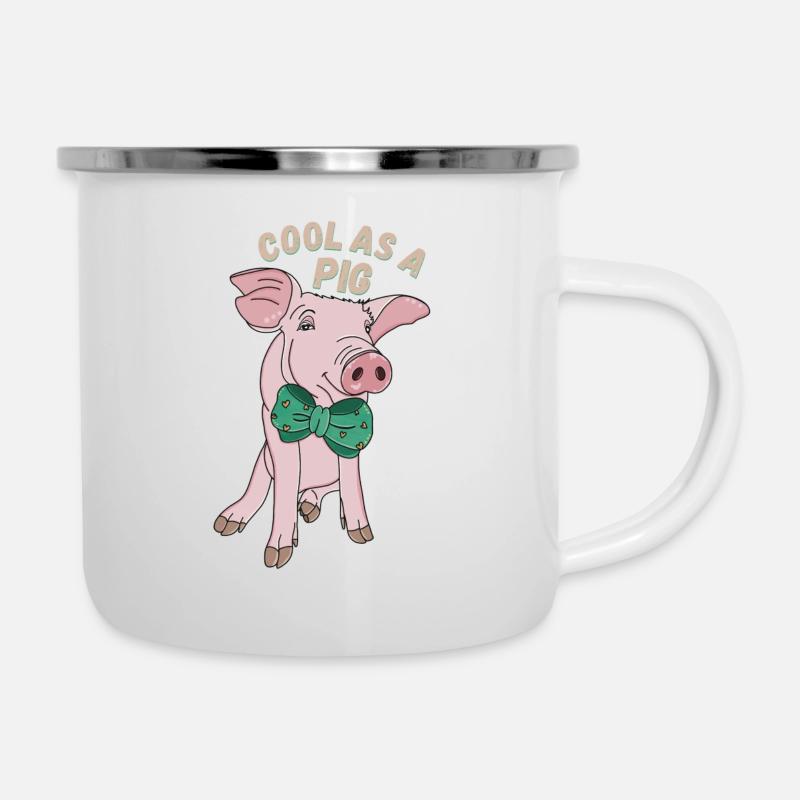 Cool comme un cochon - Tasse émaillée - blanc