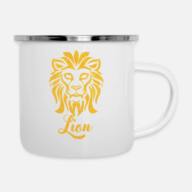 Lion - Tasse émaillée - blanc