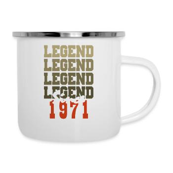 Vintage Geschenk zum 53. Geburtstag geboren in einem Monat von 1971 - Emaille-Tasse - Weiß - Rechts