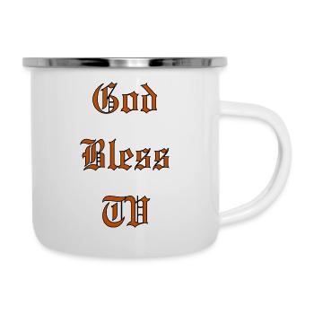 GodBlessTV - Tasse émaillée - blanc - Droite