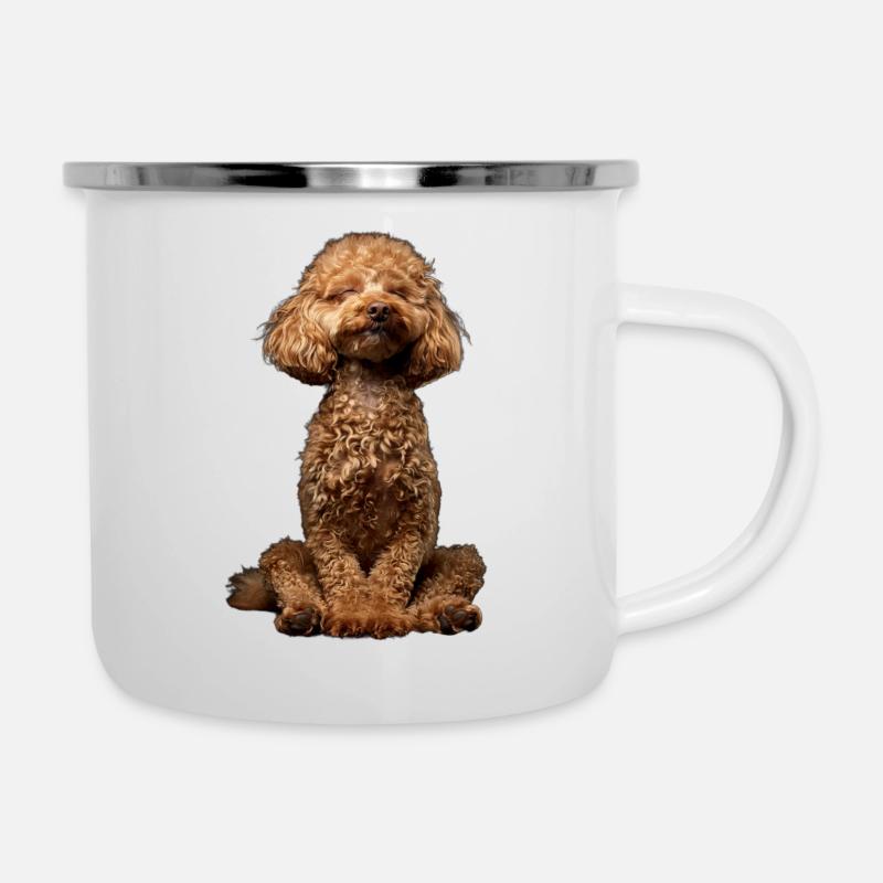 Caniche - Tasse émaillée - blanc