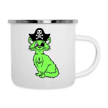 Cute Pirate Cats Buccaneer Eye Patch Hat Costume - Camper Mug - white - Right