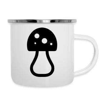 Pilz - Emaille-Tasse - Weiß - Rechts