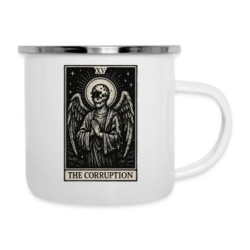 Tarot-Datenhortung: Der Engel der Verderbnis - Emaille-Tasse - Weiß - Rechts