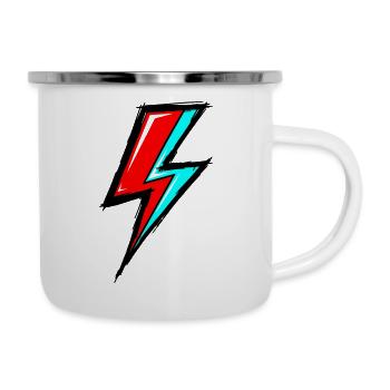 Ästhetische Neonbeleuchtung - Emaille-Tasse - Weiß - Rechts