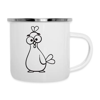 Odd Cartoon Chicken Illustration - Camper Mug - white - Right