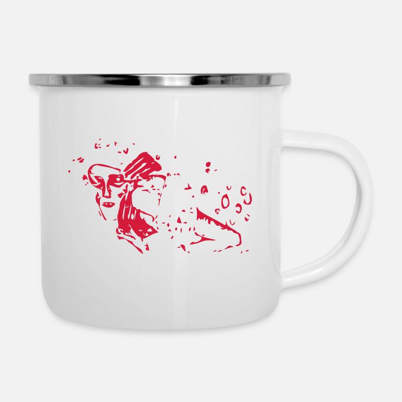 der Kuss - Emaille-Tasse - Weiß