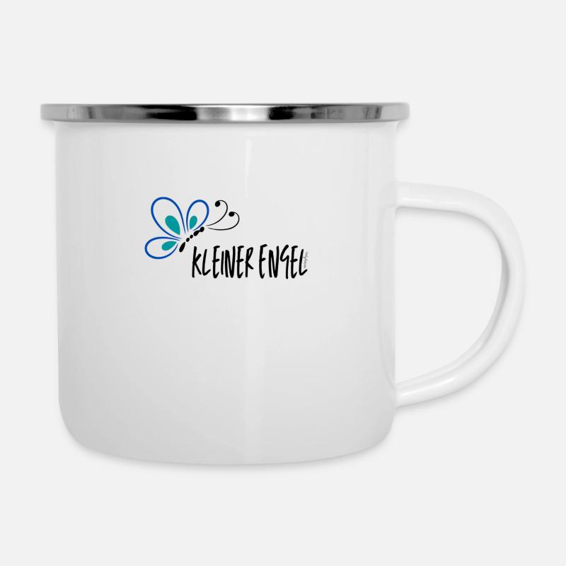 Kleiner Engel - Emaille-Tasse - Weiß
