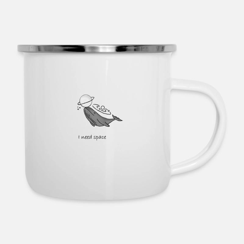 space - Emaille-Tasse - Weiß