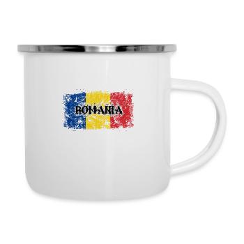romania | roumanie flagge wm fussball - Tasse émaillée - blanc - Droite