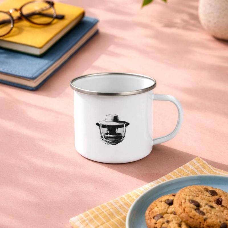 You can leave your hat on! Emaille-Tasse