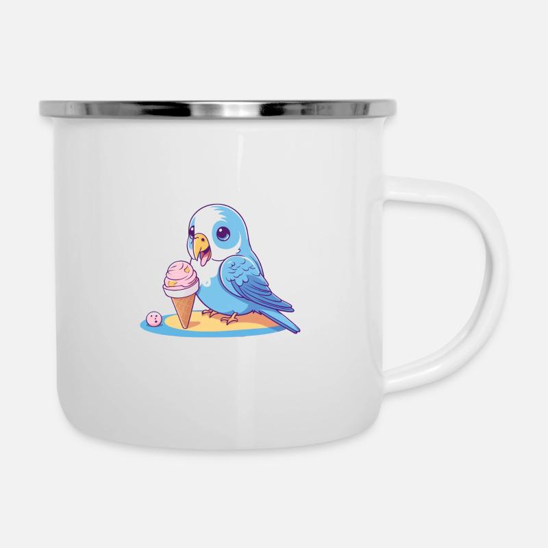 Summerbird - Emaille-Tasse - Weiß
