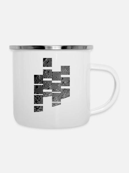 Mond in der Matrix - Emaille-Tasse - Weiß