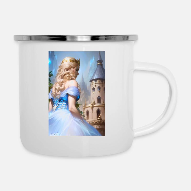Prinzessin - Emaille-Tasse - Weiß