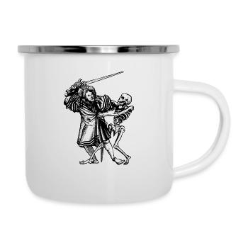 os du squelette squelette osseux crâne schaedel49 - Tasse émaillée - blanc - Droite