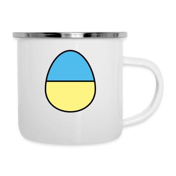 Osterei farbig - Emaille-Tasse - Weiß - Rechts