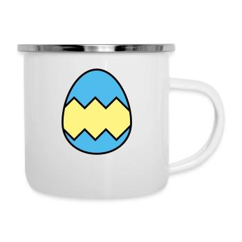 Oeuf de Pâques coloré - Tasse émaillée - blanc - Droite