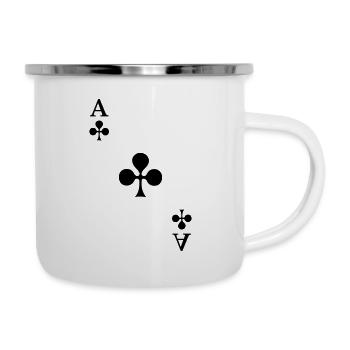 Cross Ace Costume Jouer aux cartes Poker Carnival Casino - Tasse émaillée - blanc - Droite