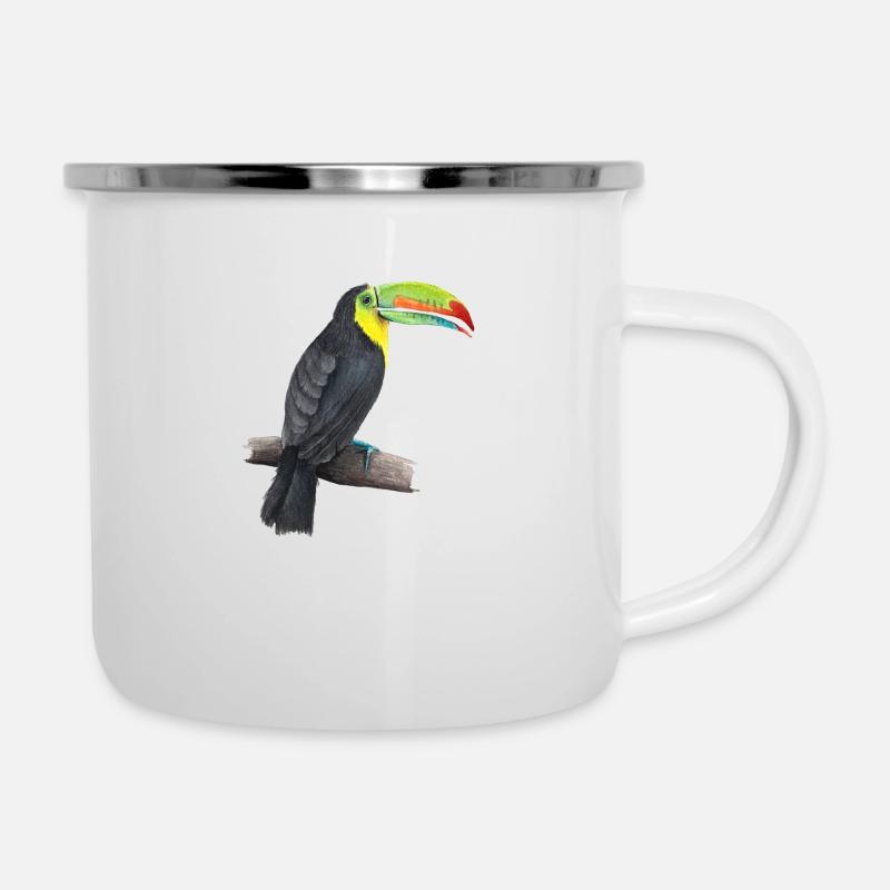 tucan - Emaille-Tasse - Weiß
