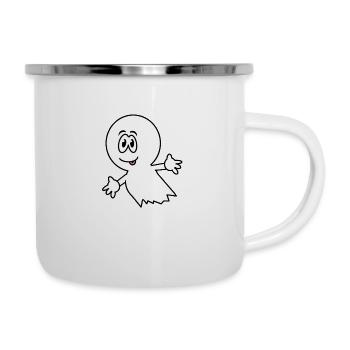 Gespenst - Emaille-Tasse - Weiß - Rechts