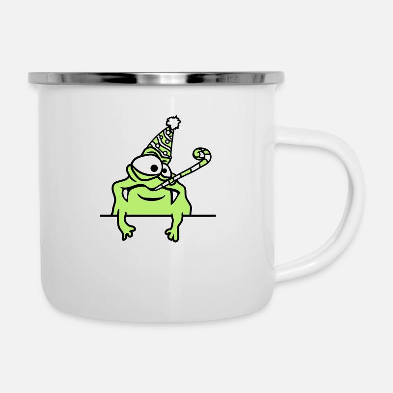 text rahmen schreiben mauer geburtstag alleine ein - Emaille-Tasse - Weiß