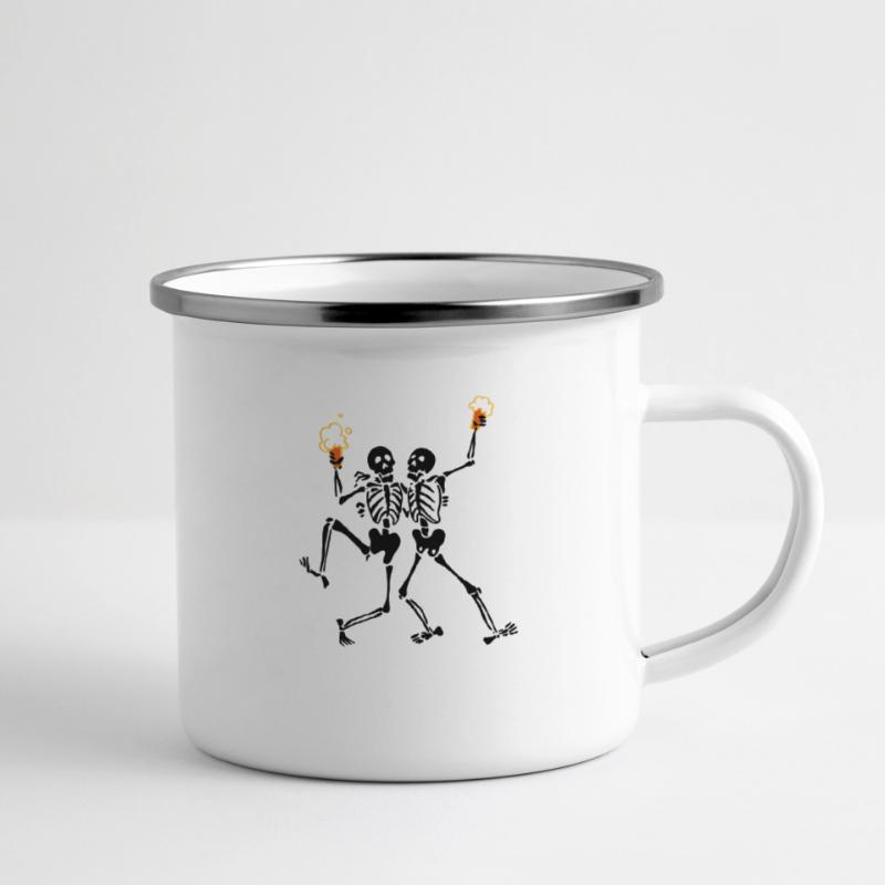 Skeletons doing java Camper Mug