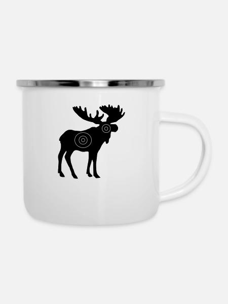 Elch - Emaille-Tasse - Weiß