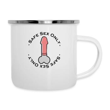 safe sex only - Emaille-Tasse - Weiß - Rechts
