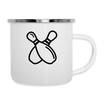 bowling pins - Camper Mug - white - Right