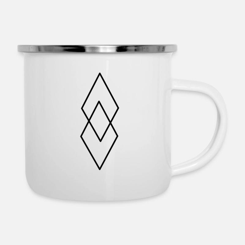 Raute - Emaille-Tasse - Weiß