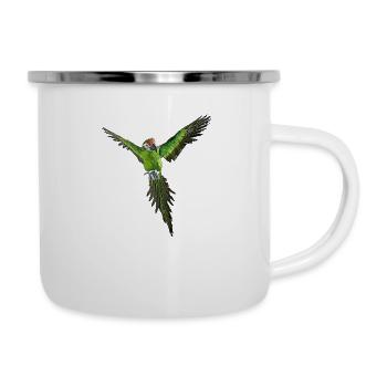 parrot green ara bird - Camper Mug - white - Right
